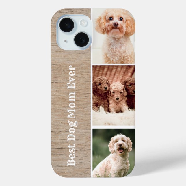 Coques Case-Mate iPhone Arrière - plan de bois de texte personnalisé de ph (Verso)
