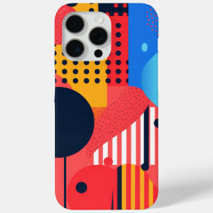 Coque iPhone 15 Pro Max Arrière - plan de couleur vive avec cercles