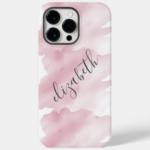 Coque Pour Pour iPhone 14 Pro Max Arrière - plan d'éclaboussure d'aquarelle rose mon