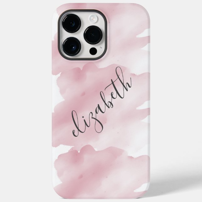 Coques Case-Mate iPhone Arrière - plan d'éclaboussure d'aquarelle rose mon (Verso)