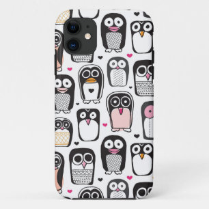 Coque iPhone 11 arrière - plan d'illustration d'oiseau de pingoui