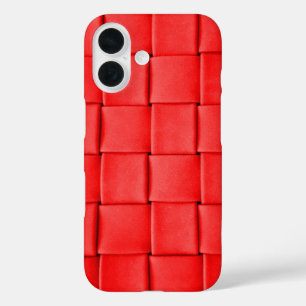 Coques iPhone 16 arrière - plan en cuir rouge