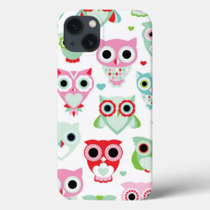 iPhone 13 Case arrière - plan en pastel de hibou de couleur de