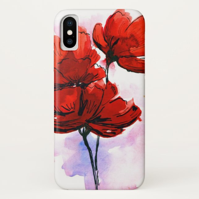Coques Case-Mate iPhone Arrière - plan floral peint par résumé 2 (Dos)
