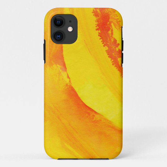 Coques Case-Mate iPhone arrière - plan jaune. aquarelle sur papier (Dos)