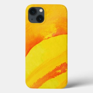iPhone 13 Coque arrière - plan jaune. aquarelle sur papier