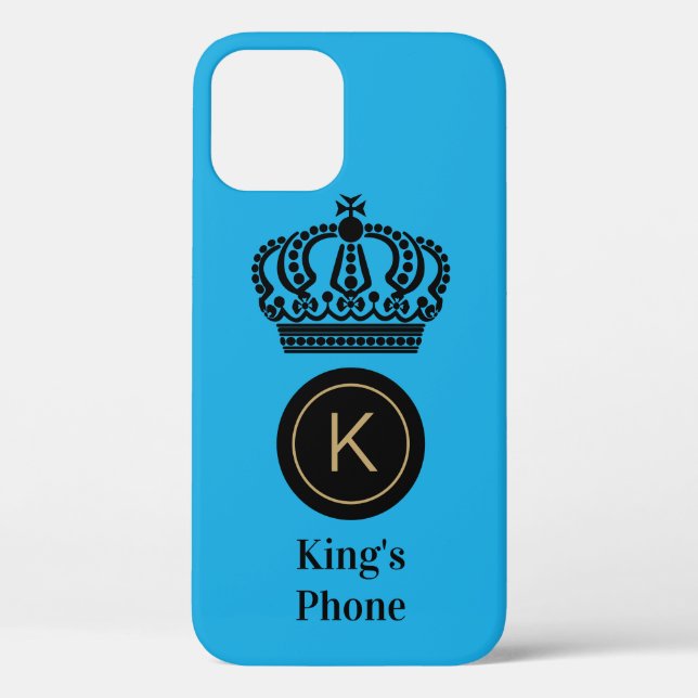 Coques Case-Mate iPhone Arrière - plan King's Phone Blue Personnalisé Mono (Verso)