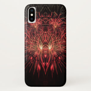 Case-Mate iPhone Case Arrière - plan noir Red Fireworks