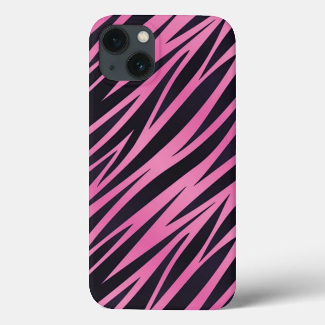 Coques Case-Mate iPhone Arrière - plan rose de rayure de zèbre (Verso)