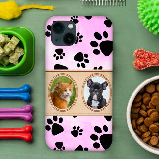 Case-Mate iPhone Case Arrière - plan rose mignon avec pattes, photo de a