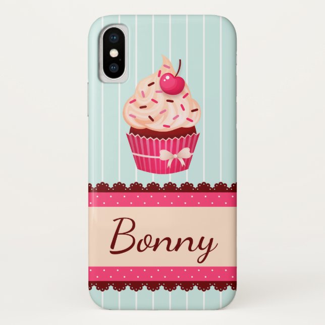 Coques Case-Mate iPhone Arrière - plan rose personnalisé de bleu de menthe (Dos)