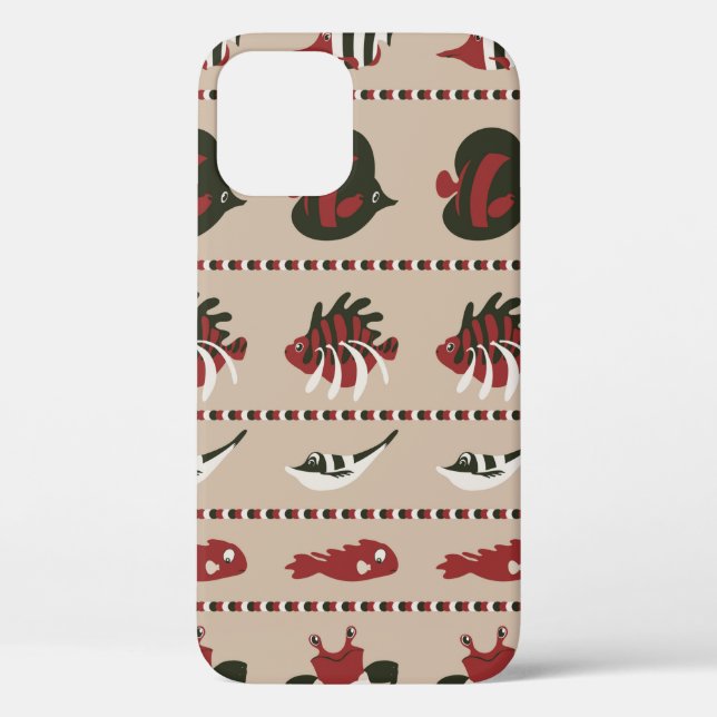Coques Case-Mate iPhone Arrière - plan sans couture avec vie marine - crab (Verso)
