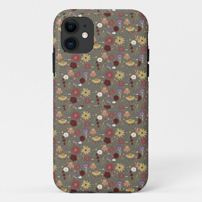 Coques Case-Mate iPhone Arrière - plan vert de l'automne (Dos)