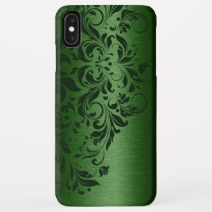 Case-Mate iPhone Case Arrière - plan vert métallique avec dentelle vert 