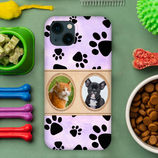 Case-Mate iPhone Case Arrière - plan violet avec pattes, photo personnal