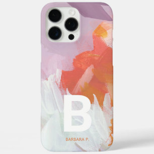 Coques iPhone 16 Pro Max Art abstrait coloré Monogramme Nom personnalisé