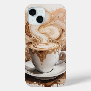 Coque Pour iPhone 15 Art Abstrait de Cappuccino