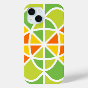 Coque Pour iPhone 15 Art abstrait de soleil géométrique vibrant