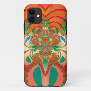 Etui iPhone Case-Mate Art abstrait fractal de hibou rouge