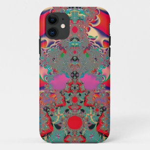 Coques Pour iPhone Art abstrait fractal de méditation rouge