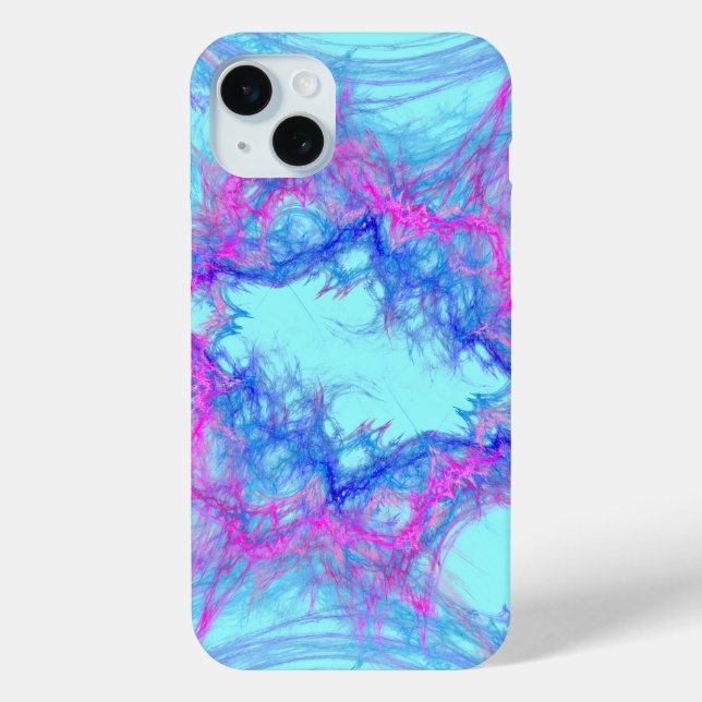 Coques Case-Mate iPhone art abstrait rose et bleu (Verso)