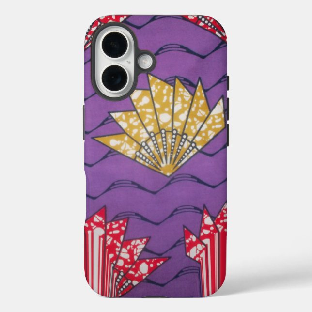 Coques Case-Mate iPhone Art Africain Abstrait : Vagues de Passion Violet. (Verso)