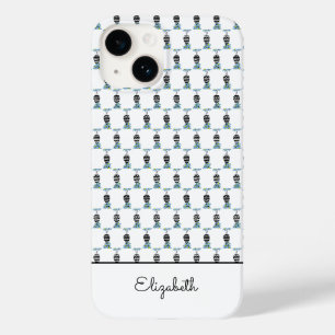 Coque Pour iPhone 14 Art africain, Flore tropicale bleue