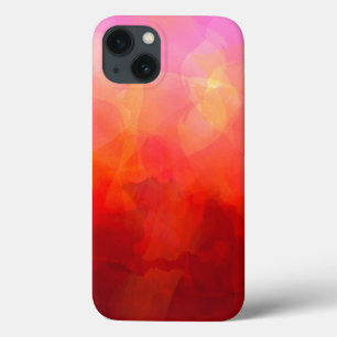iPhone 13 Coque Art aquarelle en rouges, orange et jaune