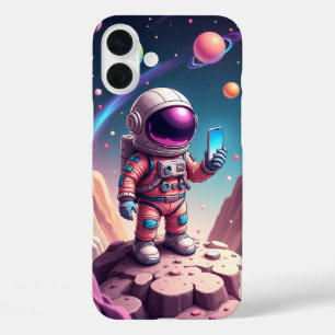 Coques iPhone 16 Plus Art astronaute de la lune