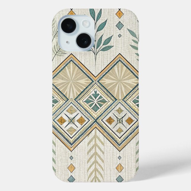 Coques Case-Mate iPhone Art Botanique Géométrique Motif sans couture (Verso)