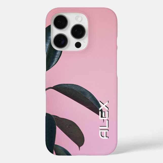 Coques Case-Mate iPhone Art botanique Plante en caoutchouc sur Dusty rose (Verso)