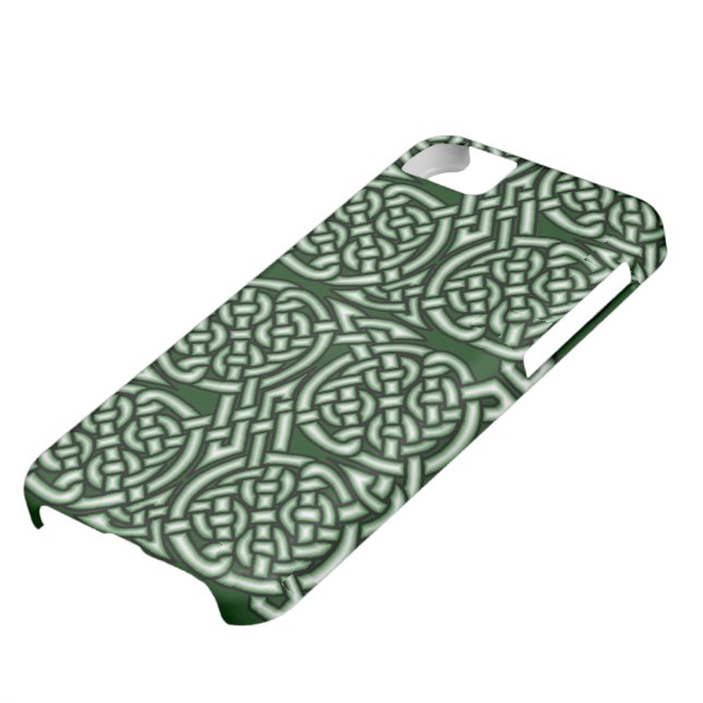 Coques Case-Mate iPhone Art celtique vert de knotwork (Bas)