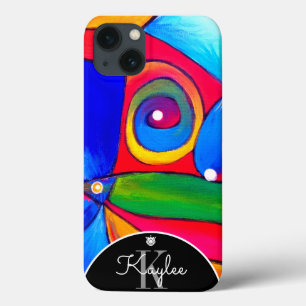 Case-Mate iPhone Case Art coloré de l'abrégé sur Boho Monogram BHKatalin