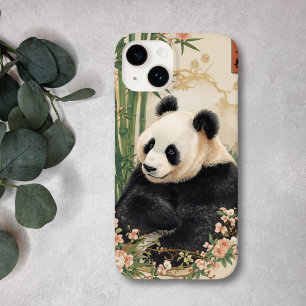 Coque Pour iPhone 14 Art Cute Panda Bear Bamboo