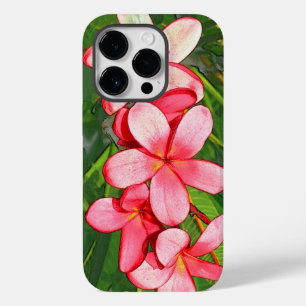 Coque Pour iPhone 14 Pro Art de Frangipanier Tropical Rose