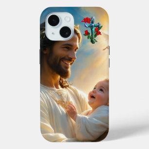 Coque Pour iPhone 15 art de Jésus