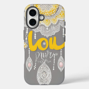 Coques iPhone 16 Art de l'IA Sunny Grey Lace 