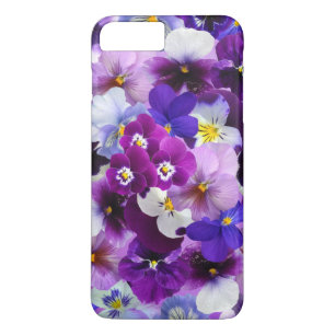 Coque iPhone 8 Plus/7 Plus Art de papier peint de fleur de pensée