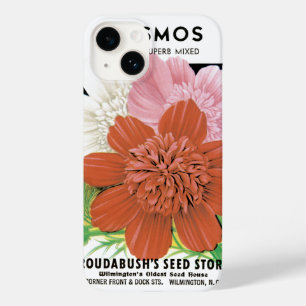 Coque Pour iPhone 14 Art de pochette de graines vintage, fleurs de jard