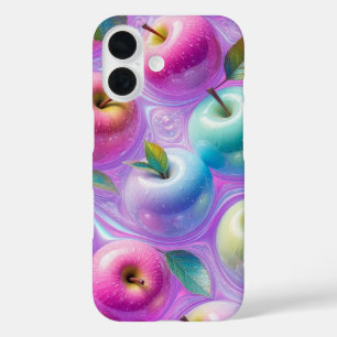 Coques iPhone 16 Art de pomme sucrée iridescent