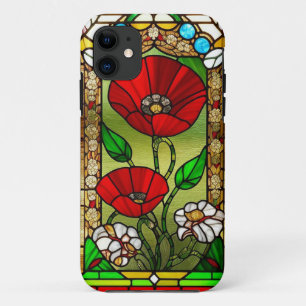 Case-Mate iPhone Case Art de verre coloré Fleur Rouge Vivant