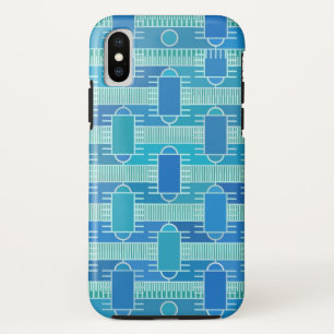 Coques Pour iPhone Art Déco chic industriel - bleu clair