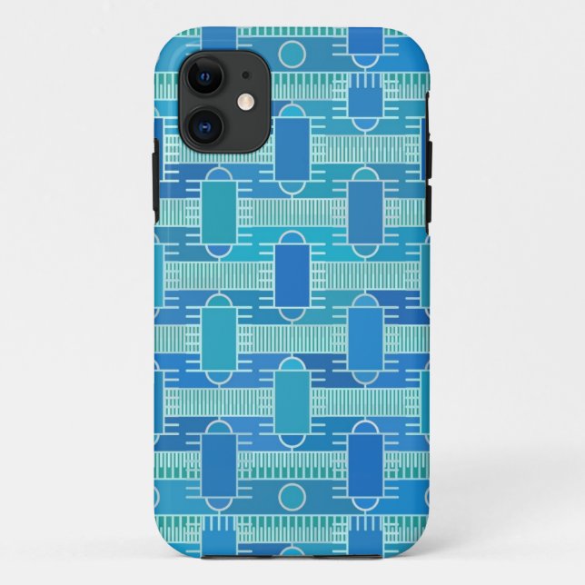 Coques Case-Mate iPhone Art Déco chic industriel - bleu clair (Dos)