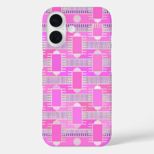 Coques iPhone 16 Art Déco chic industriel - rose, mauve
