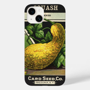 Coque Pour iPhone 14 Art d'étiquette de paquet de graines vintage Courg