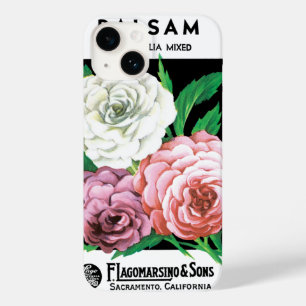 Coques Pour iPhone Art d'étiquette de paquet de graines vintage, fleu