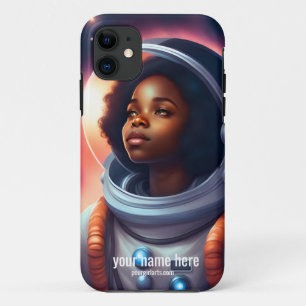 Case-Mate iPhone CASE ART D'INSPIRATION D'ASTRONAUT DE FILLE NOIRE
