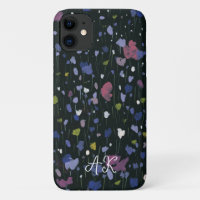 Art Floral Abstrait Coloré Monogramme Votre Nom
