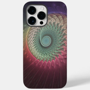 Coque Pour Pour iPhone 14 Pro Max Art fractal abstrait moderne coloré Escargot