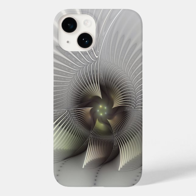 Coques Case-Mate iPhone Art fractal Abstrait moderne en 3D (Verso)